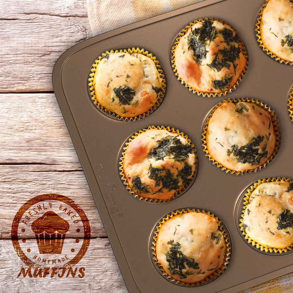 Kitchen Oven Muffin Baking Pans - Deluxe Non-Stick Cupcake Cookie Sheet Bakeware - Image 5