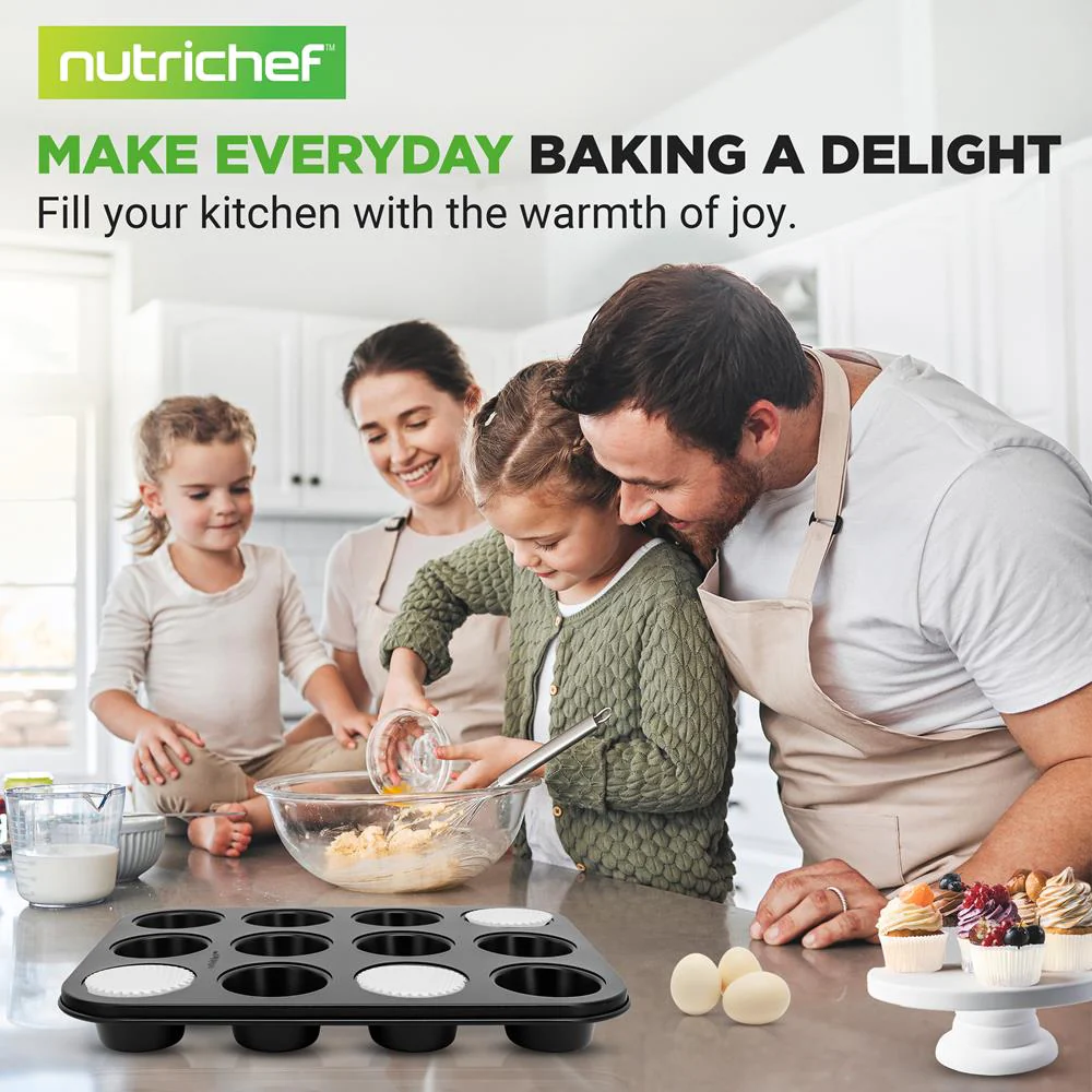 Muffin Pans 2-Pack Nonstick Carbon Steel 12-Cup with Liners - Image 7