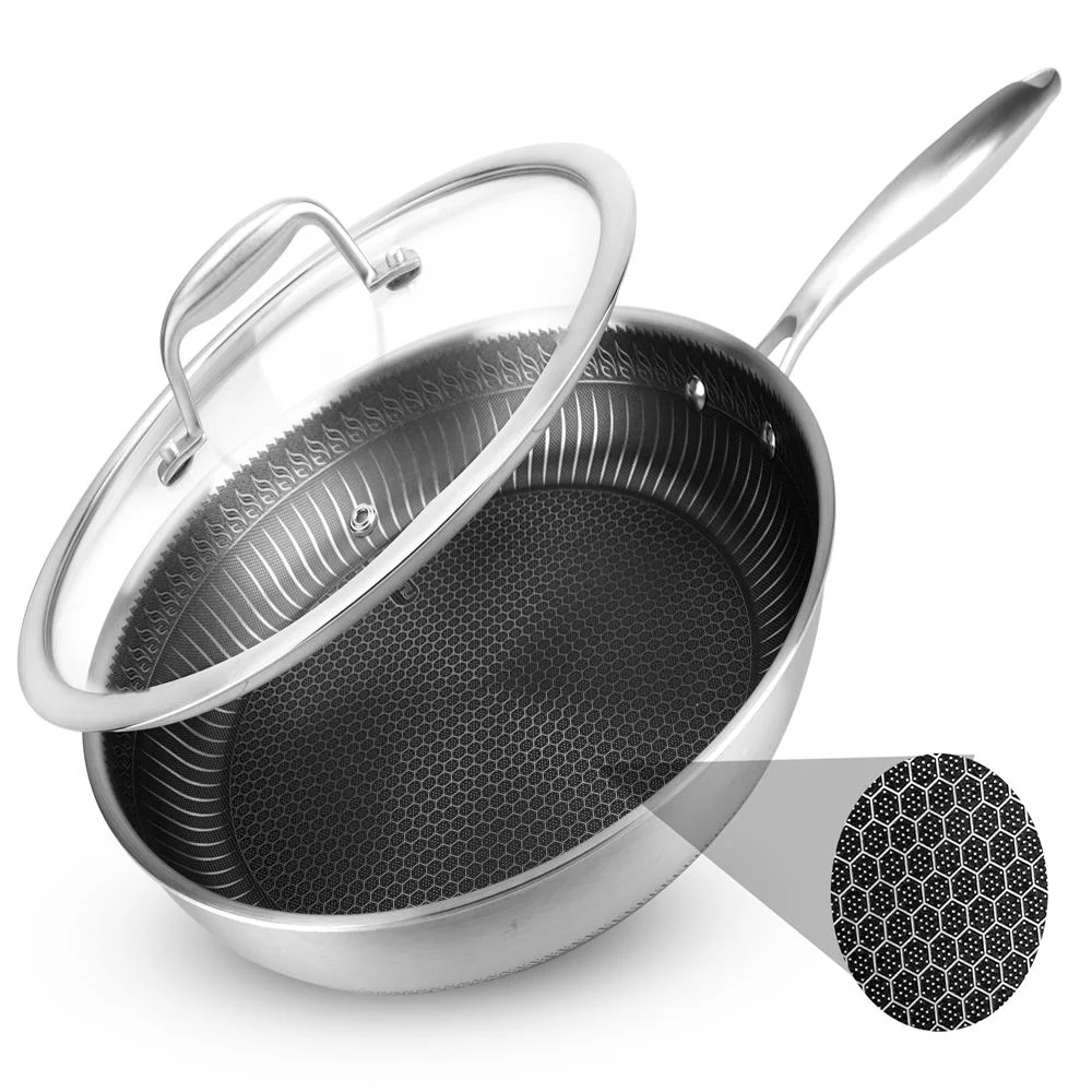12" Stainless Steel Frying Pan - Non-Stick, Scratch-Resistant, Silver - Image 6