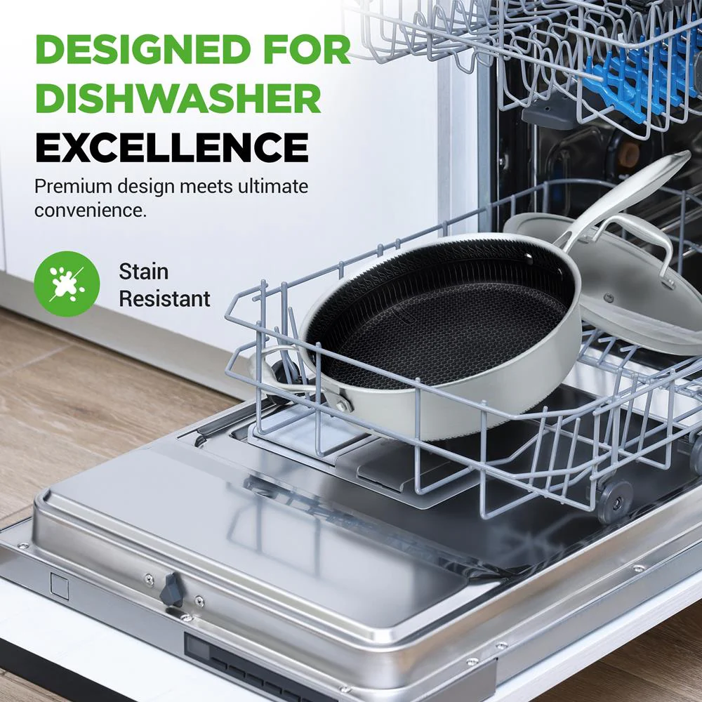 Deep Frying Pan 3.4QT Non-Stick Stainless Steel Scratch-Resistant - Image 4
