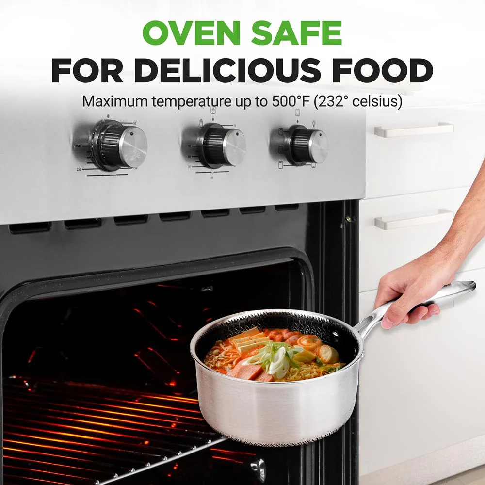 2 QT Sauce Pot - Quick Heat, Non-Stick Coating, Stainless Steel - Image 3