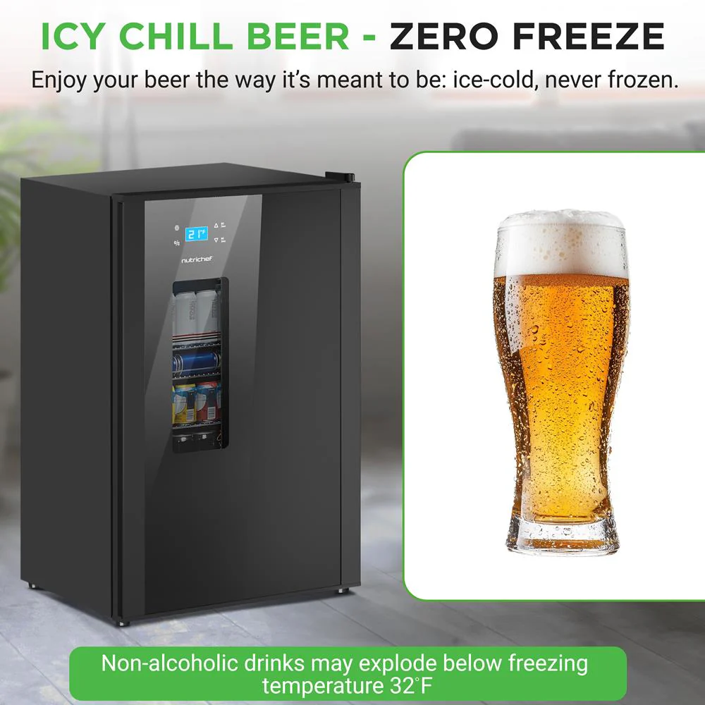 Beer Fridge 108-Can Capacity Glass Door Adjustable Temp Control - Image 2