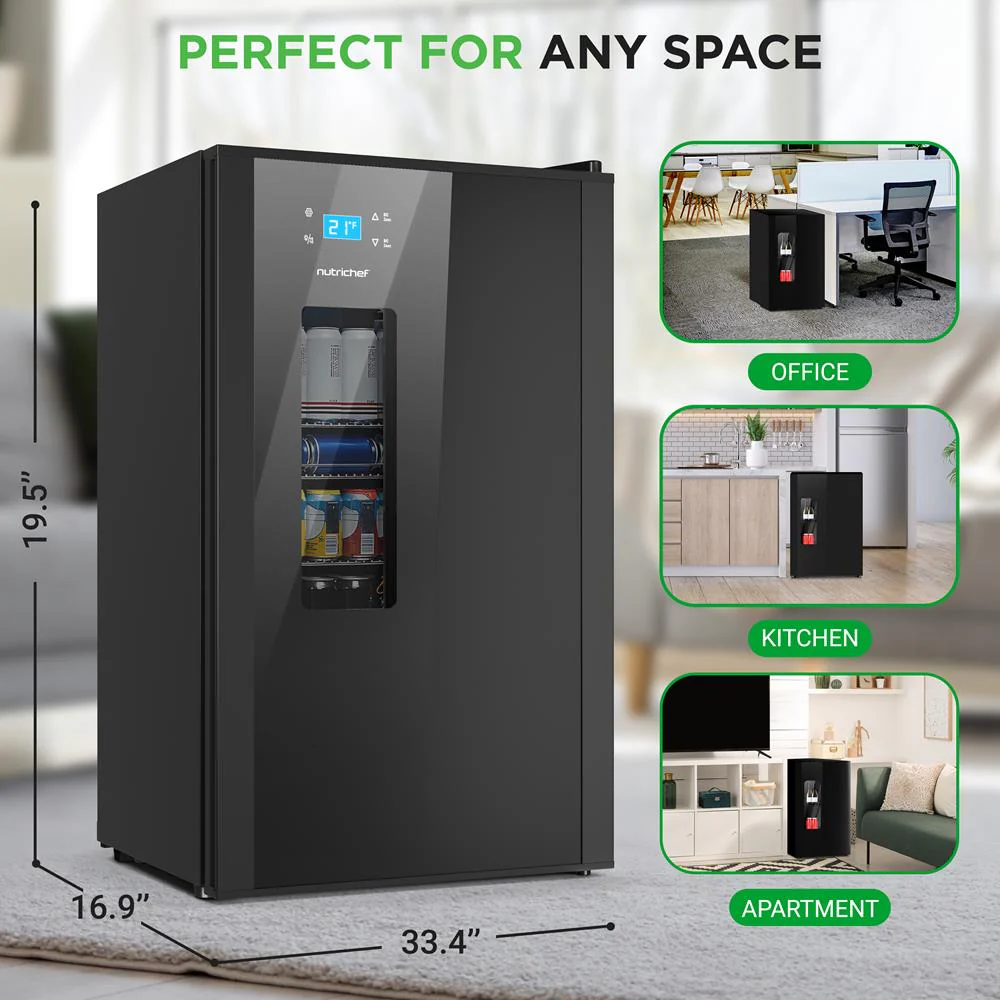Beer Fridge 108-Can Capacity Glass Door Adjustable Temp Control - Image 4
