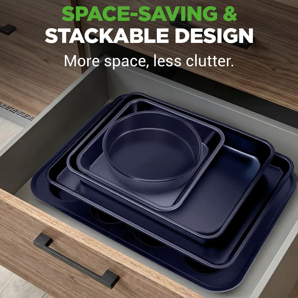 6-Piece Nonstick Bakeware Set - Easy Clean Carbon Steel, Dishwasher Safe - Image 3
