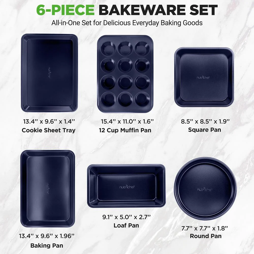 6-Piece Nonstick Bakeware Set - Easy Clean Carbon Steel, Dishwasher Safe - Image 4