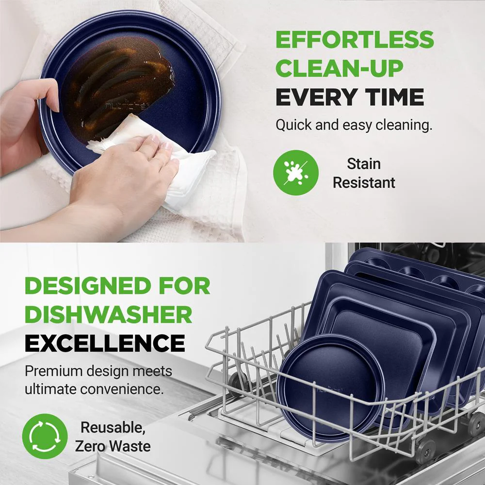 6-Piece Nonstick Bakeware Set - Easy Clean Carbon Steel, Dishwasher Safe - Image 7