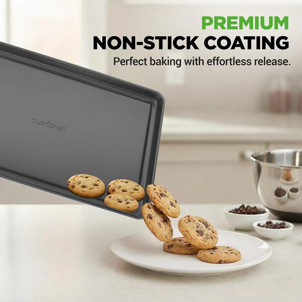 8-Piece Nonstick Bakeware Set - Space-Saving Carbon Steel, Gray - Image 4