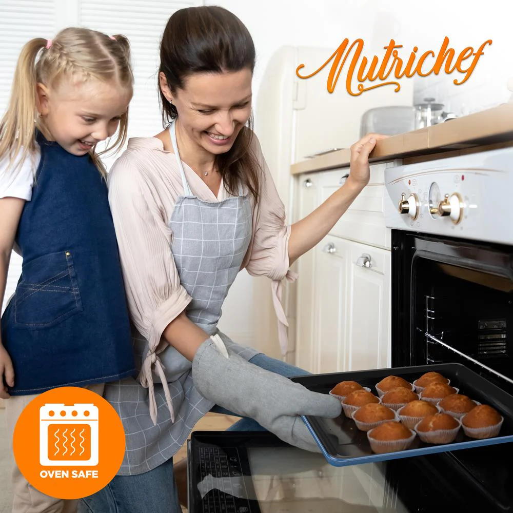 8-Piece Nonstick Bakeware Set - Space-Saving Carbon Steel, Blue - Image 4