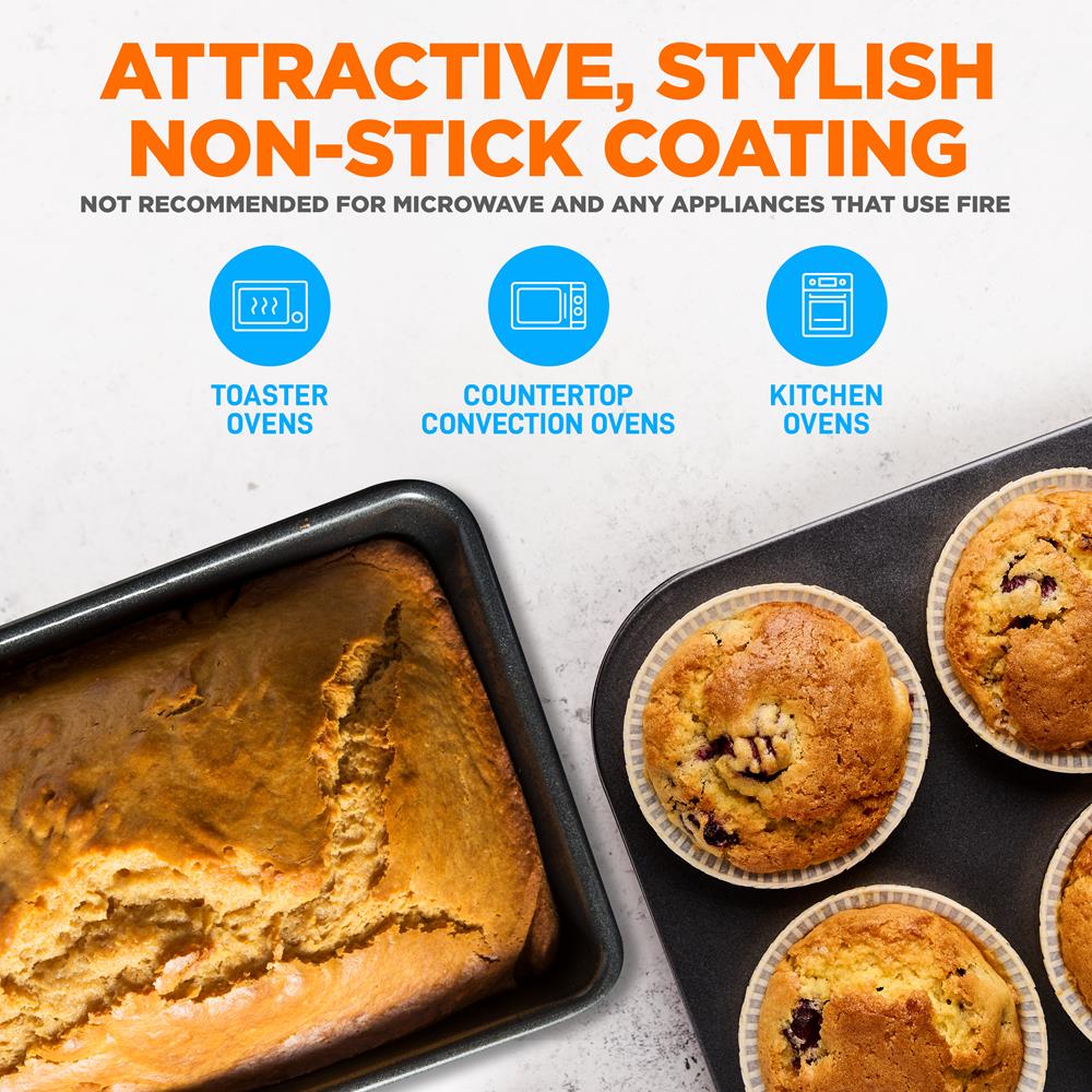 8-Piece Nonstick Bakeware Set - Space-Saving Carbon Steel, Blue - Image 6