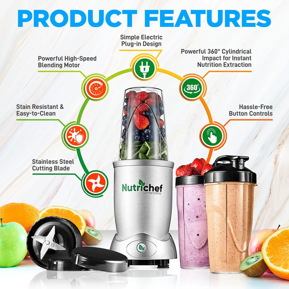 Personal Blender 1200W High-Speed Motor Stainless Steel Blade - Image 2
