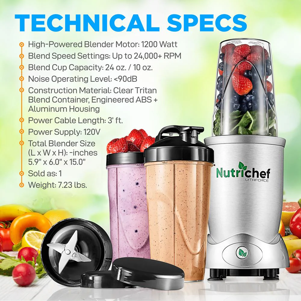 Personal Blender 1200W High-Speed Motor Stainless Steel Blade - Image 6