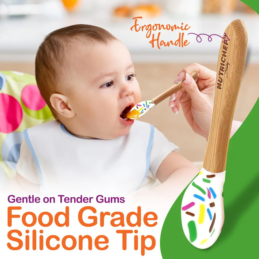 Sparkle Three Compartment Round Plate With Silicone Suction And Spoon For Baby And Toddlers - Image 3