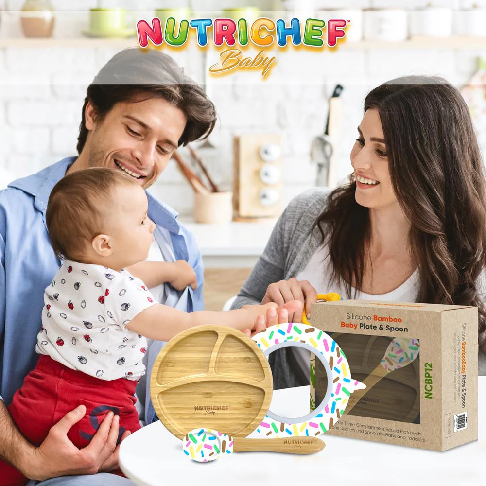 Sparkle Three Compartment Round Plate With Silicone Suction And Spoon For Baby And Toddlers - Image 6