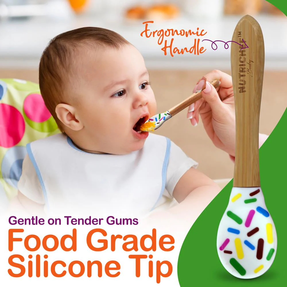 Sparkle Bamboo Bowl With Silicone Suction And Spoon For Baby And Toddlers - Image 4
