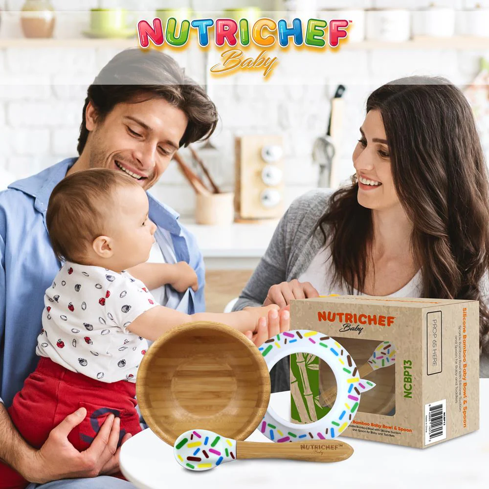 Sparkle Bamboo Bowl With Silicone Suction And Spoon For Baby And Toddlers - Image 7