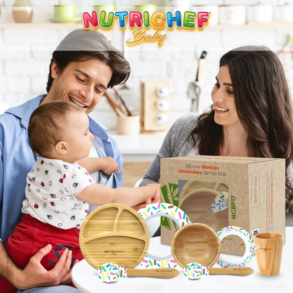 Sparkle Bamboo Dinnerware Set With Silicone Suction For Kids - Image 7
