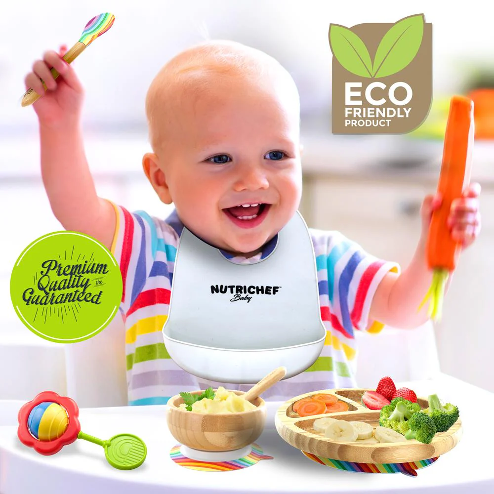 Baby Feeding Set, Non-Slip Design, Bamboo & Silicone, Easy to Clean - Image 6