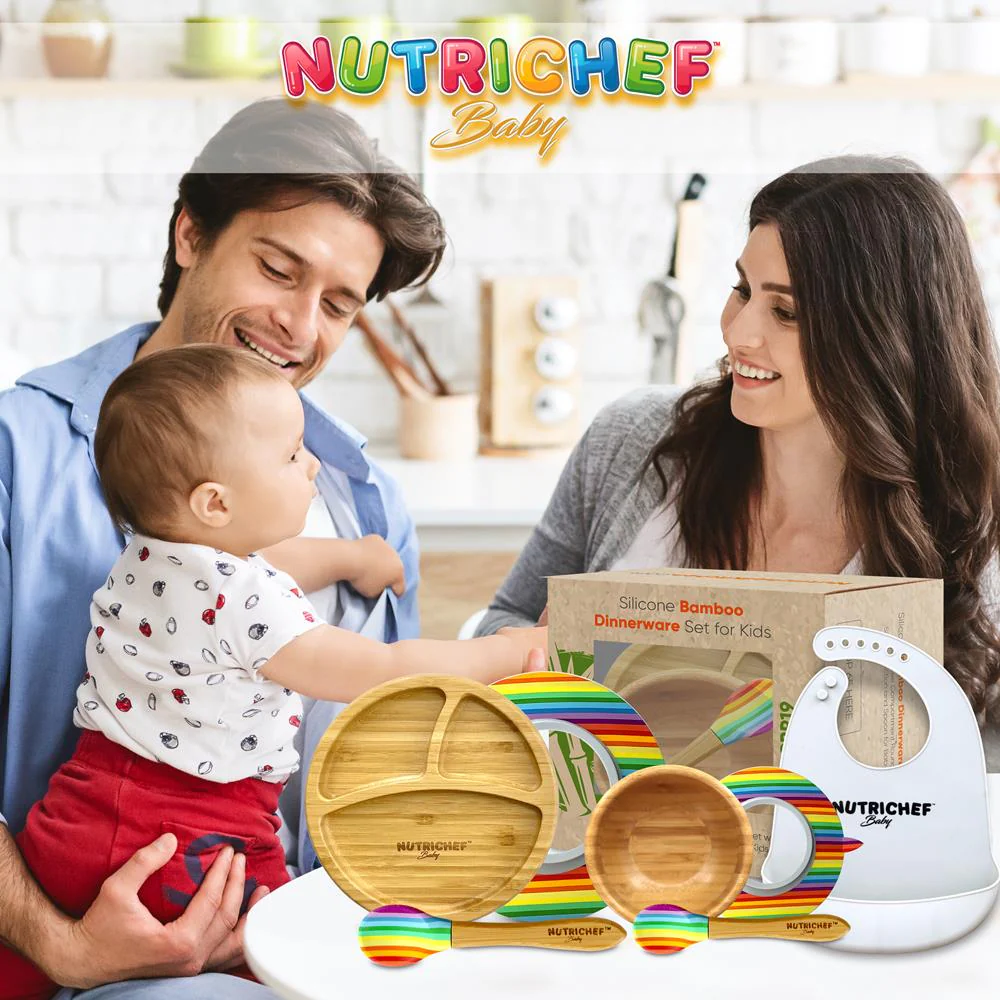 Baby Feeding Set, Non-Slip Design, Bamboo & Silicone, Easy to Clean - Image 7