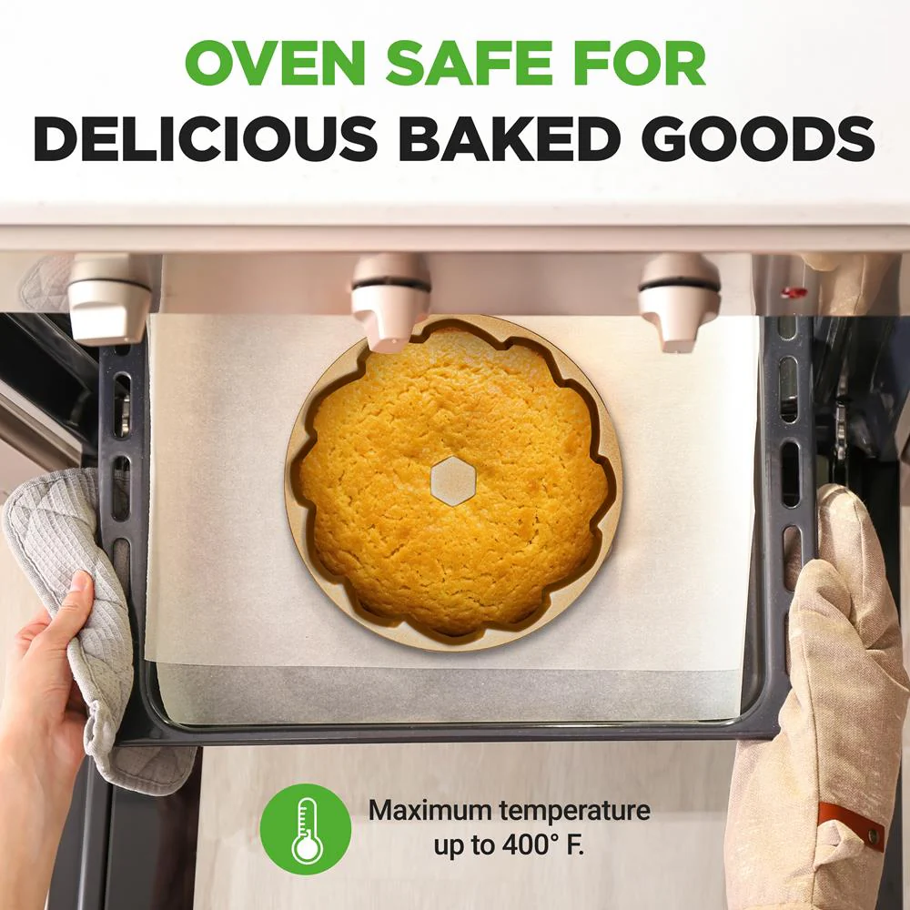 Extra Thick Cast Aluminum Cascade Fluted Cake Pan Baking Pan, 2 Layers Non-Stick Coating For Easy Release, Baking Supplies - Image 5