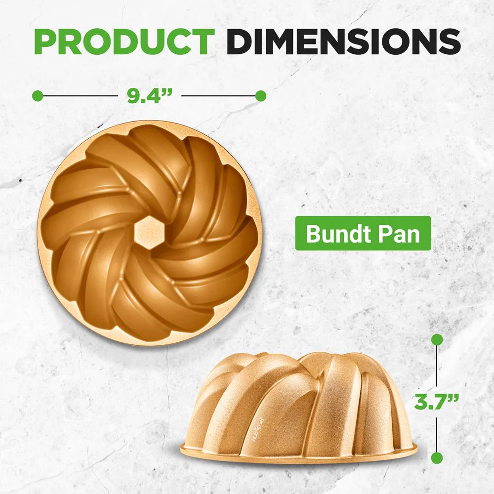 Extra Thick Cast Aluminum Cascade Fluted Cake Pan Baking Pan, 2 Layers Non-Stick Coating For Easy Release, Baking Supplies - Image 7