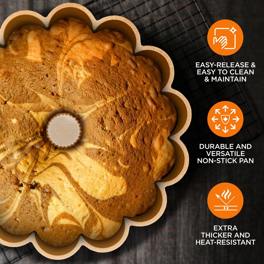 9" Cake Pan, Uniform Browning, Cast Aluminum, Nonstick Coating - Image 5