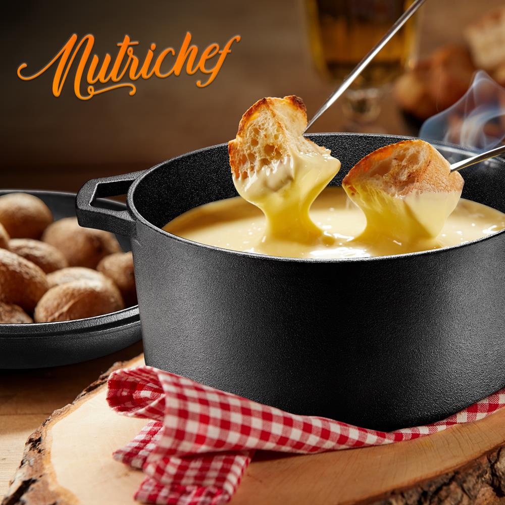 2-In-1 Pre-Seasoned Non-Stick Cast Iron Double Dutch Oven And Skillet Lid - Image 7