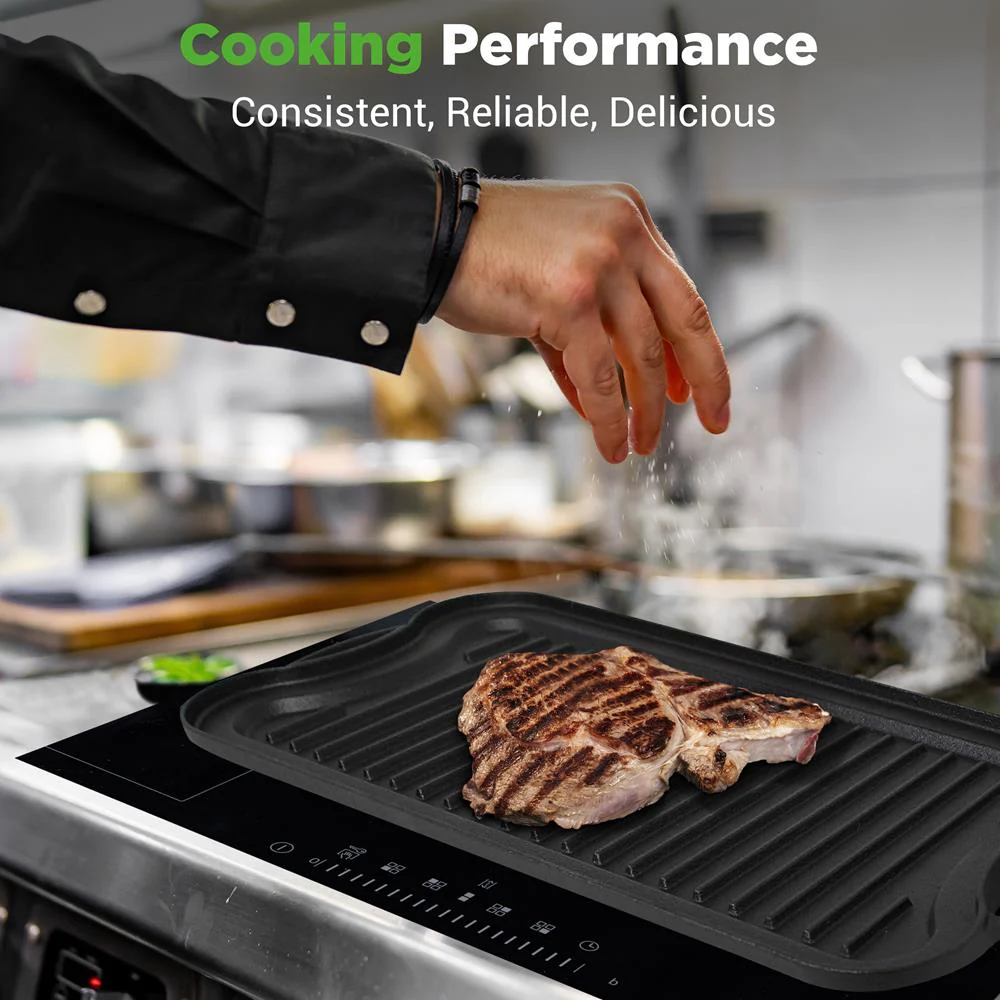 Reversible Cast Iron Griddle - Even Heat, Extra-Wide, Oven Safe - Image 3