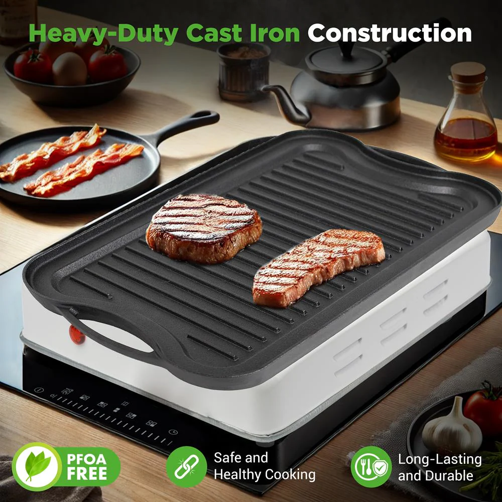 Reversible Cast Iron Griddle - Even Heat, Extra-Wide, Oven Safe - Image 5