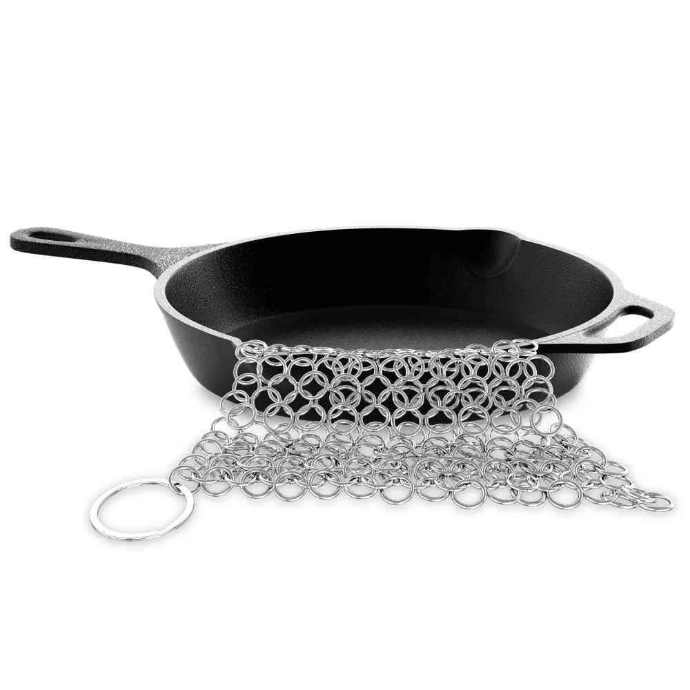 Cast Iron Cleaner - Cuts Cleaning Time - Stainless Steel Chainmail - Image 4