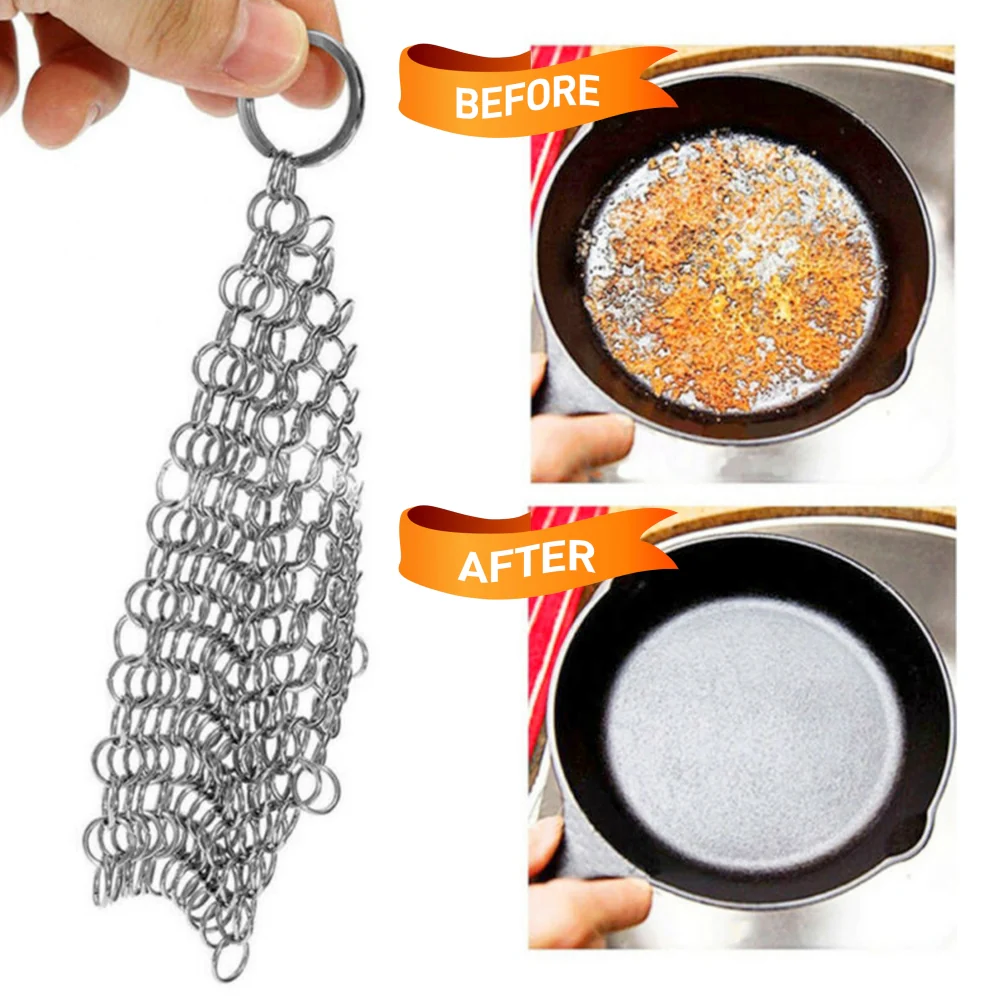 Cast Iron Cleaner - Cuts Cleaning Time - Stainless Steel Chainmail - Image 5