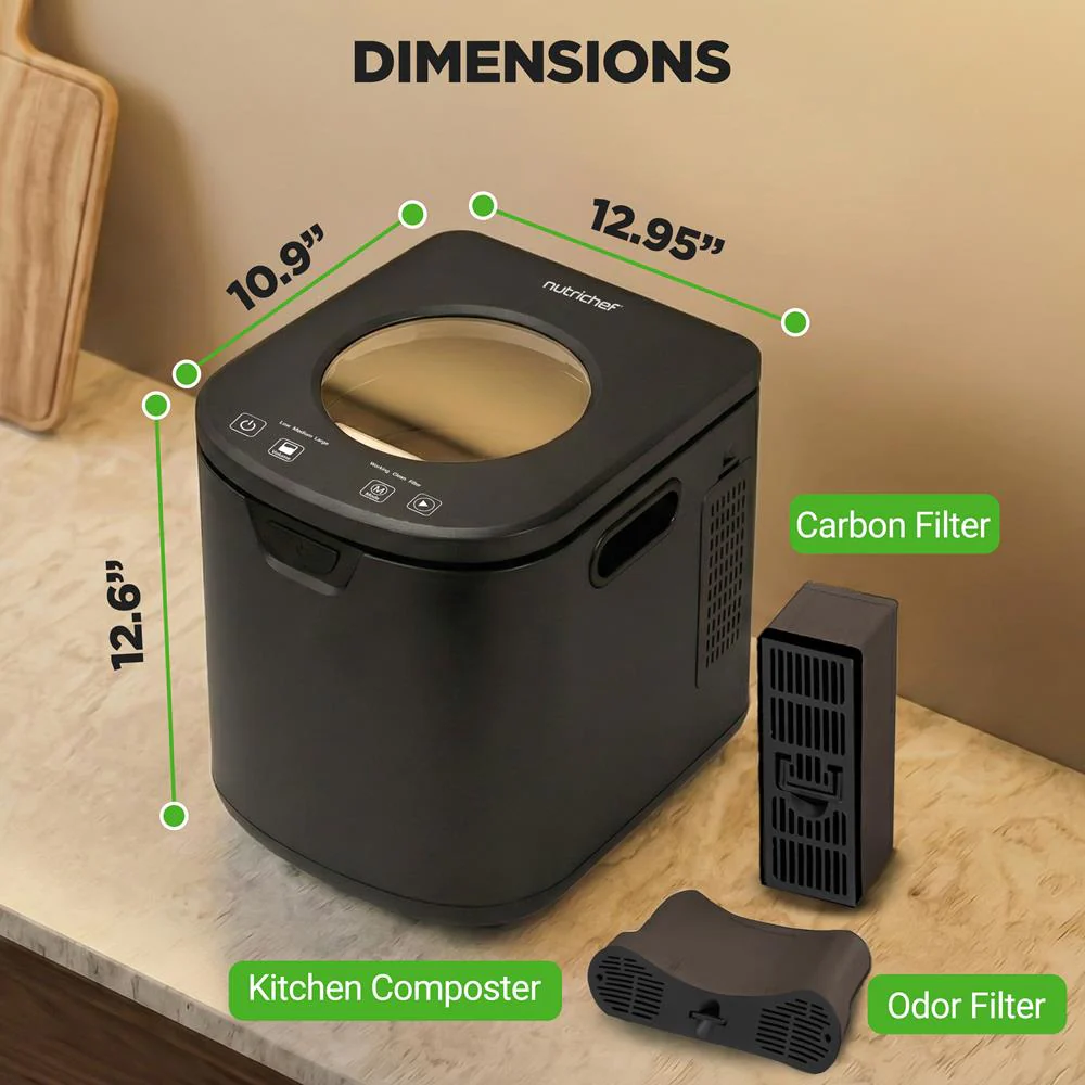 Electric Kitchen Composter 4L, Self-Cleaning, Odorless & Low Noise, Turning Food Waste Into Fertilizer (Gray) - Image 7