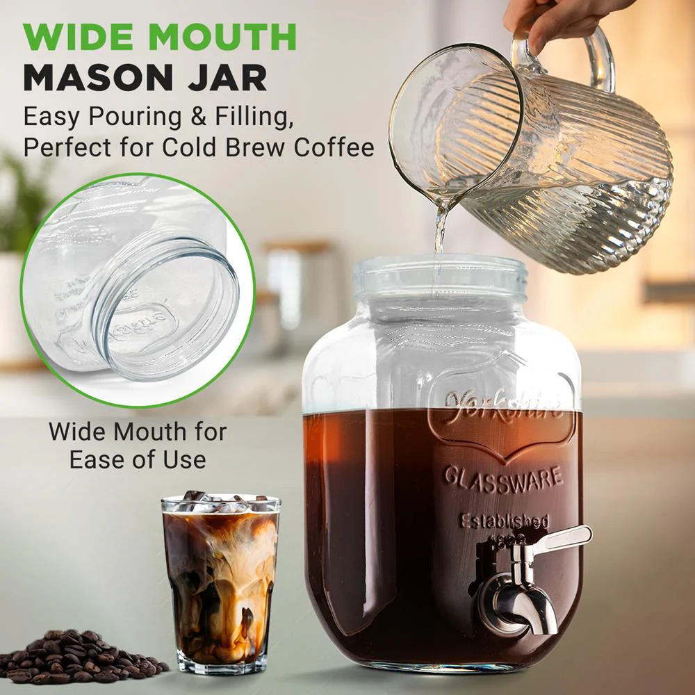 Cold Brew Coffee Maker 1-Gallon Leak-Proof Glass with Steel Spigot - Image 2