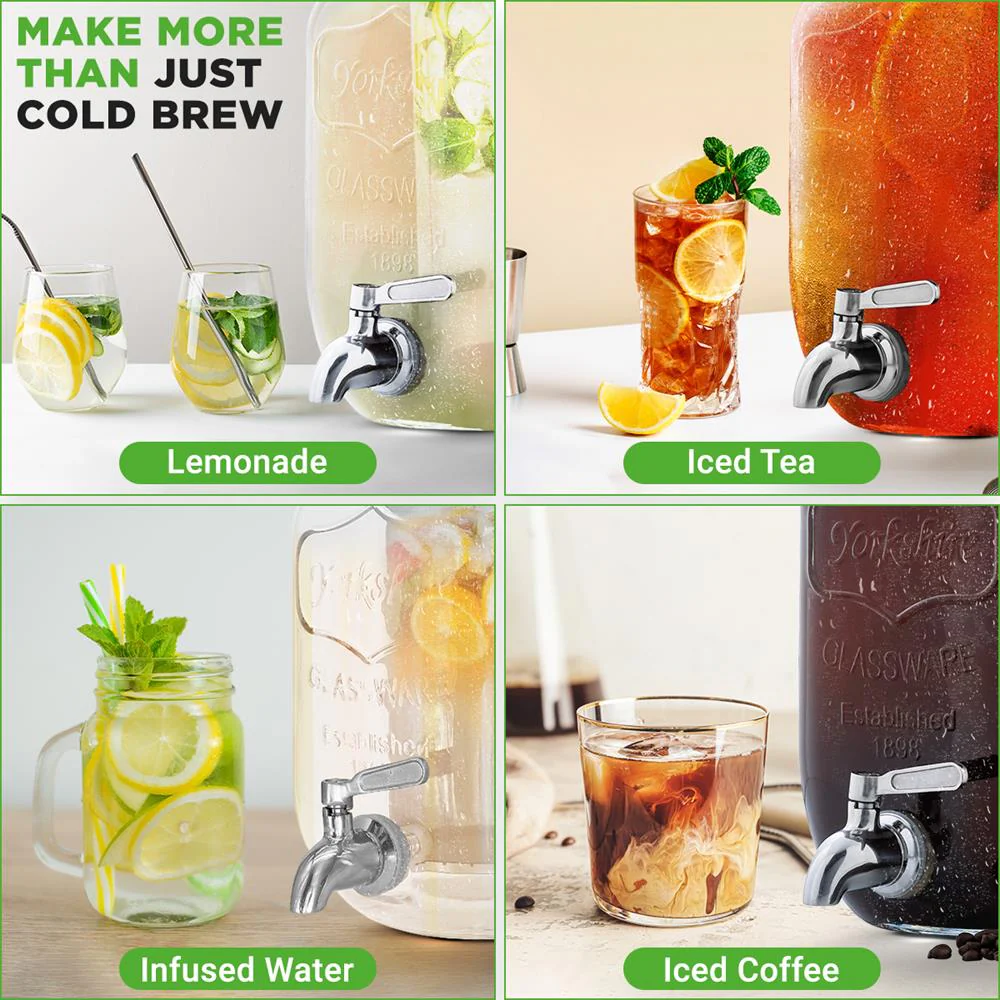 Cold Brew Coffee Maker 1-Gallon Leak-Proof Glass with Steel Spigot - Image 5