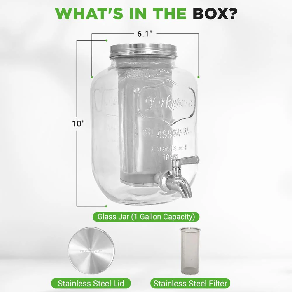 Cold Brew Coffee Maker 1-Gallon Leak-Proof Glass with Steel Spigot - Image 7
