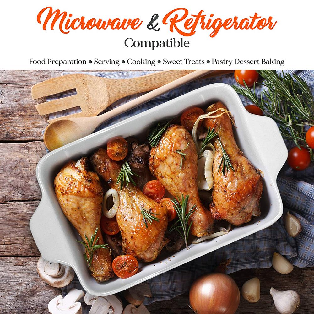 3-Piece Ceramic Casserole Set, Nonstick, Oven Safe, Red - Image 6