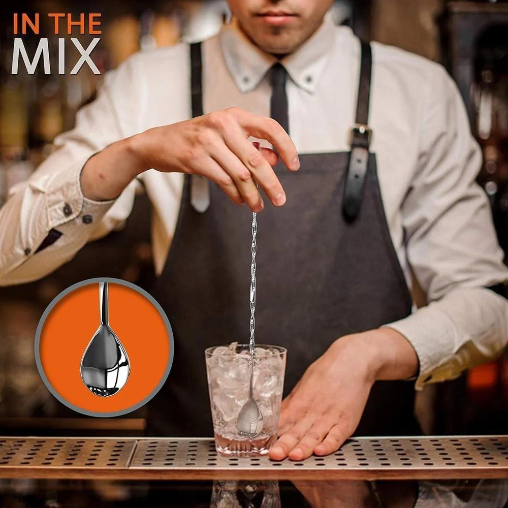 Cocktail Shaker Set 15 Pcs - Stainless Steel, Dishwasher Safe, Silver - Image 4