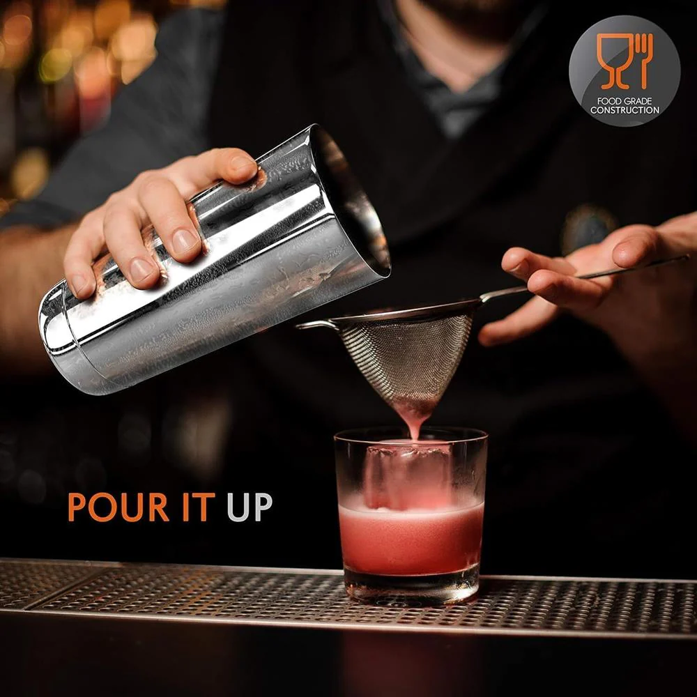 Cocktail Shaker Set 15 Pcs - Stainless Steel, Dishwasher Safe, Silver - Image 5