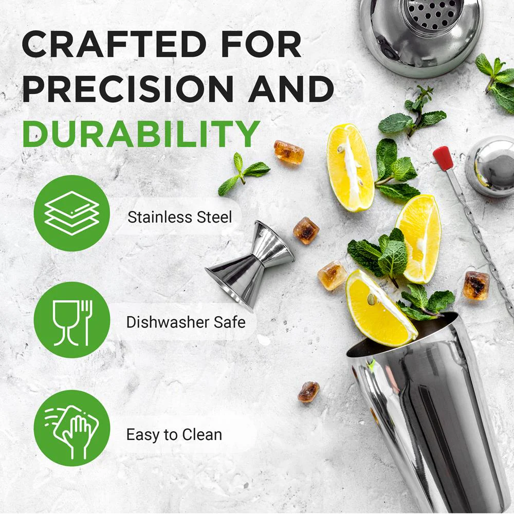 3-Piece Bartender Set, Professional Mixology, Stainless Steel, Silver - Image 3
