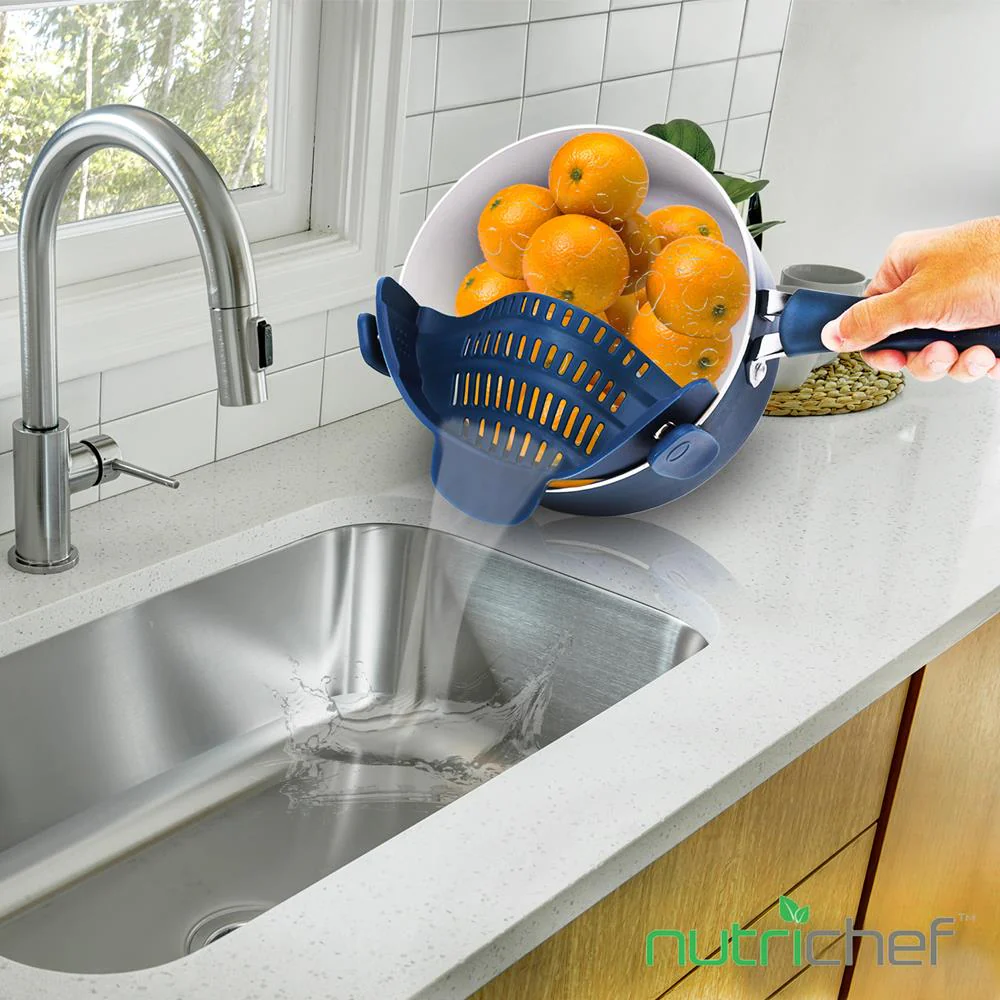 Silicone Clip-On Strainer - Hands-Free Heat Resistant Drainer, Works With Models: Nccw14Sblu & Nccw20Sblu - Image 5