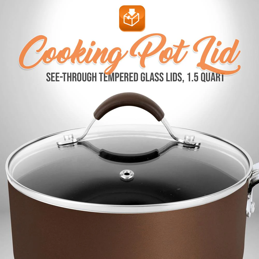 Cooking Pot Lid - See-Through Tempered Glass Lids, 1.5 Quart (Works With Models: Nccw14Sbr & Nccw20Sbr) - Image 2