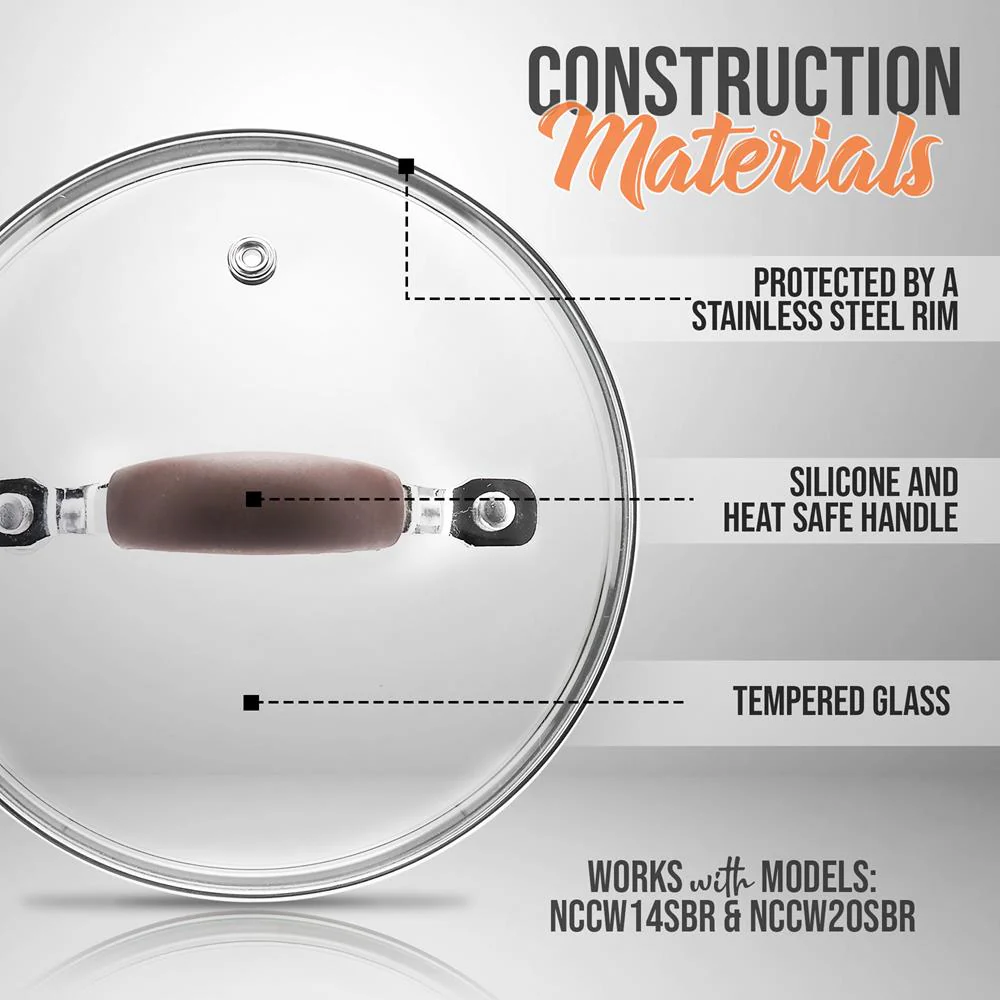 Cooking Pot Lid - See-Through Tempered Glass Lids, 1.5 Quart (Works With Models: Nccw14Sbr & Nccw20Sbr) - Image 3