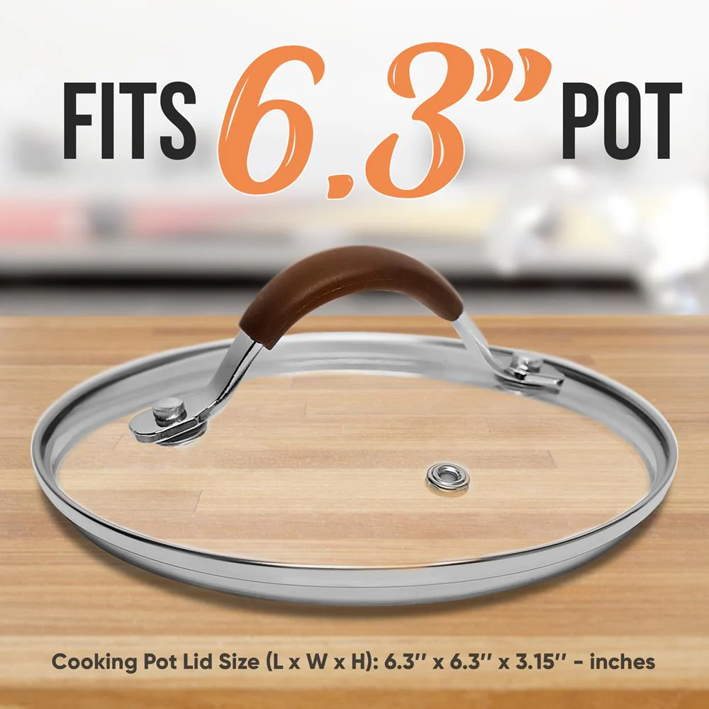 Cooking Pot Lid - See-Through Tempered Glass Lids, 1.5 Quart (Works With Models: Nccw14Sbr & Nccw20Sbr) - Image 4