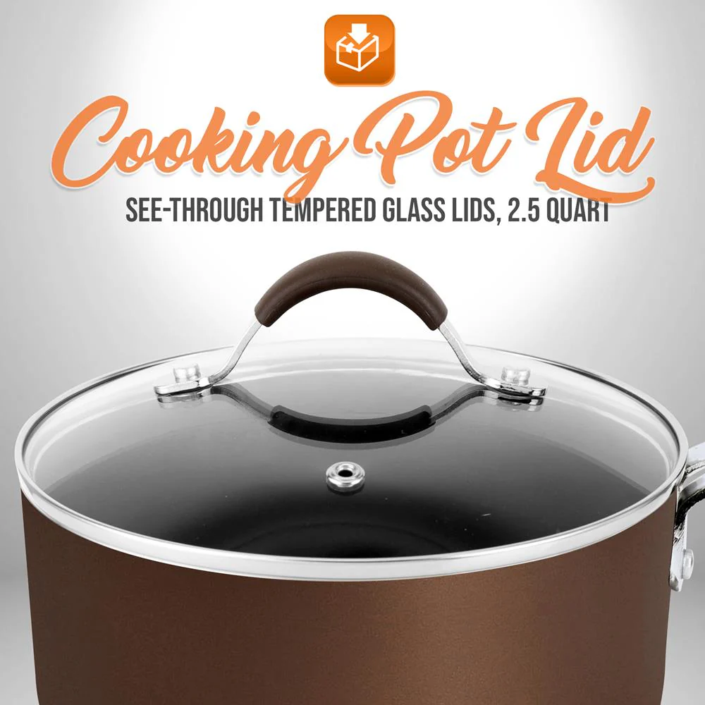 Cooking Pot Lid - See-Through Tempered Glass Lids, 2.5 Quart (Works With Models: Nccw14Sbr & Nccw20Sbr) - Image 2