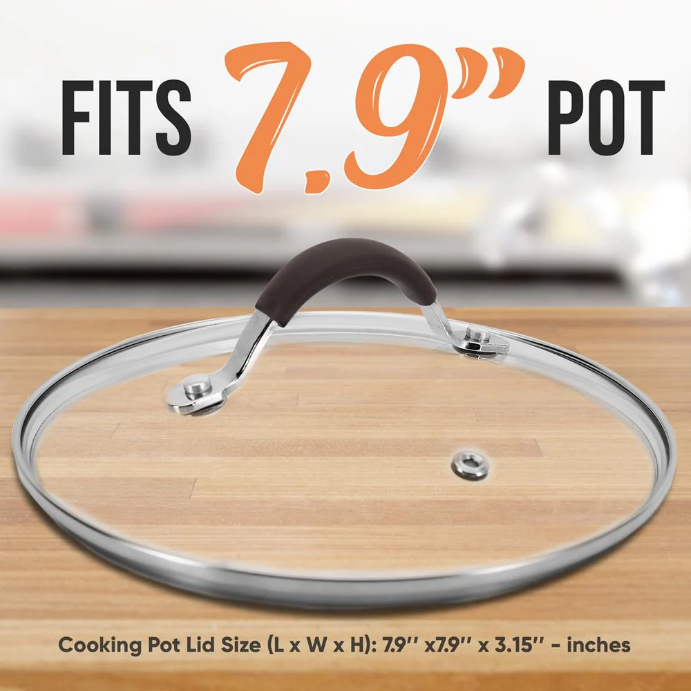 Cooking Pot Lid - See-Through Tempered Glass Lids, 2.5 Quart (Works With Models: Nccw14Sbr & Nccw20Sbr) - Image 4