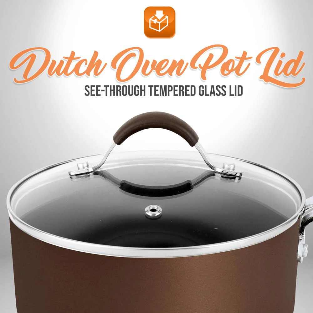 Dutch Oven Pot Lid - See-Through Tempered Glass Lids (Works With Models: Nccw14Sbr & Nccw20Sbr) - Image 2