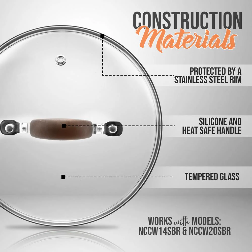 Dutch Oven Pot Lid - See-Through Tempered Glass Lids (Works With Models: Nccw14Sbr & Nccw20Sbr) - Image 3