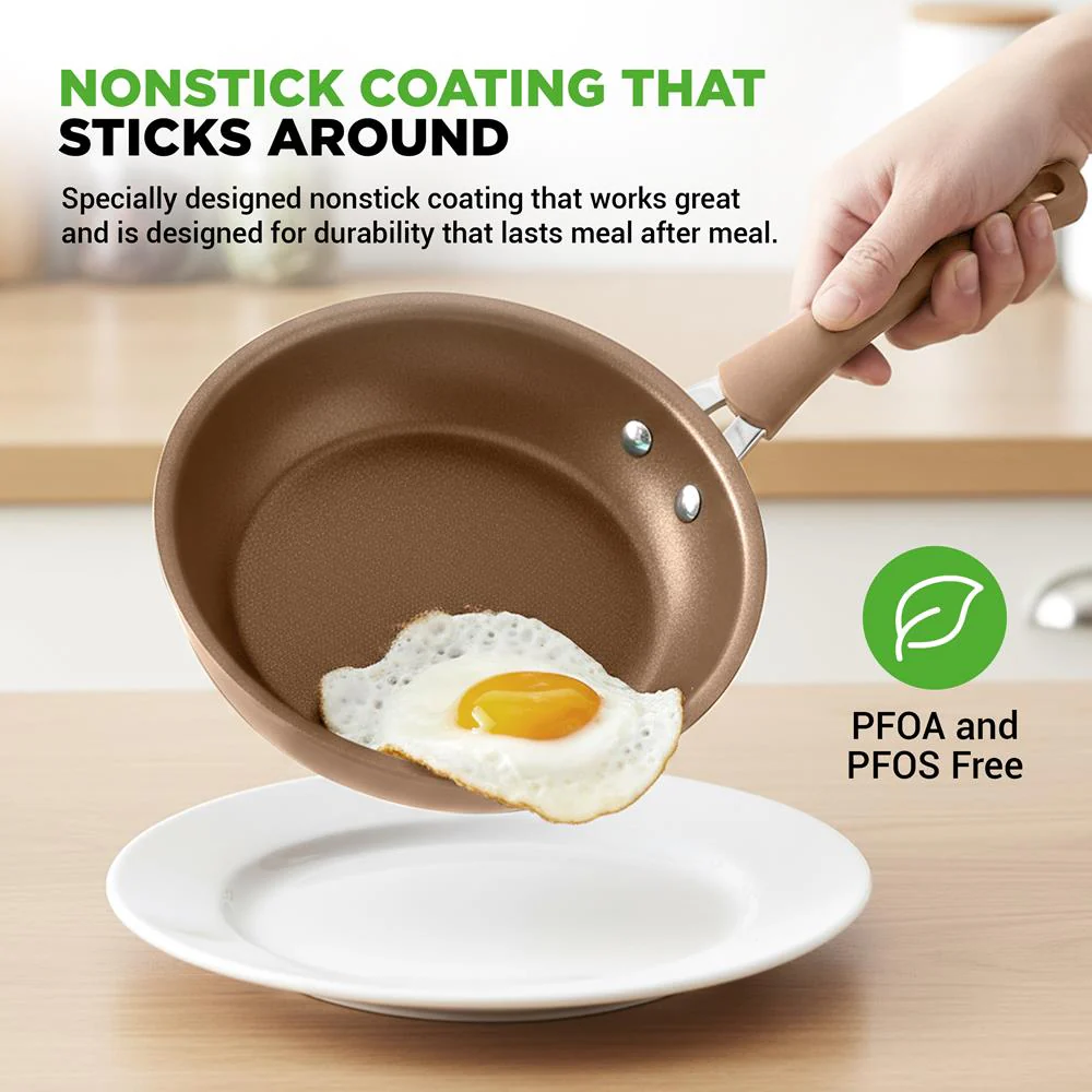 20-Piece Nonstick Cookware Set - Even Heat, PFOA/PFOS-Free, Tempered Glass - Image 3