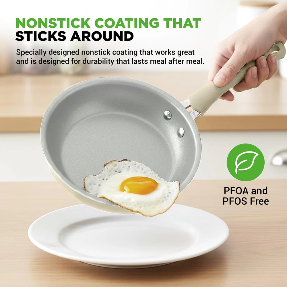 20-Piece Non-Stick Cookware Set, Easy-Clean Aluminum, White - Image 3