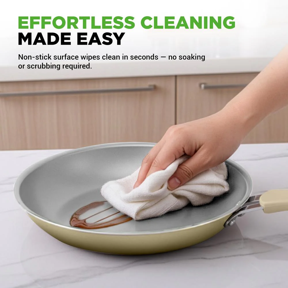 20-Piece Non-Stick Cookware Set, Easy-Clean Aluminum, White - Image 4