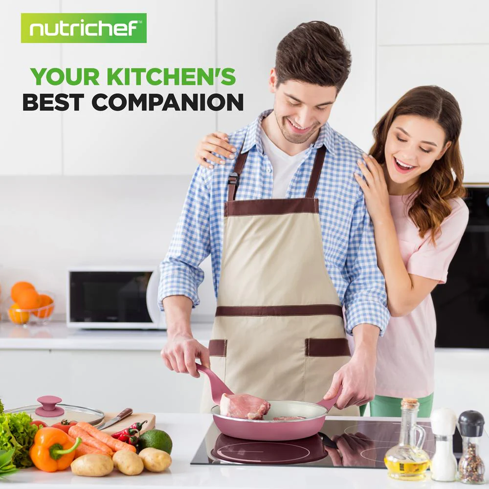 54-Piece Non-Stick Cookware Set, Even Heat Ceramic, Blush Pink - Image 7